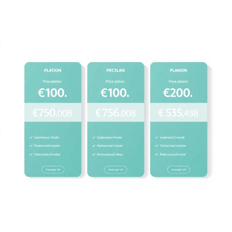 Three pricing plan cards in a teal-modern layout